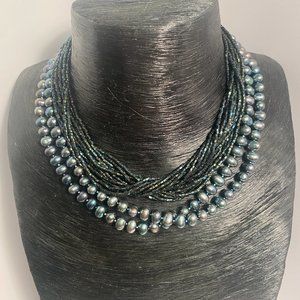 NECKLACE IRIDESCENT COMBO CLASSY THREE PIECES